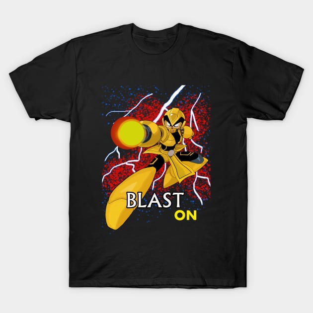 GOLDEN MEGAMAN BLAST T-Shirt by zalkov